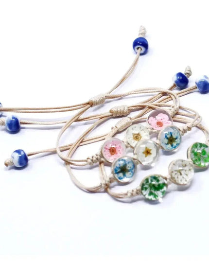 Pressed Flowers - Tri - Flower Braclet - Bee my Gift