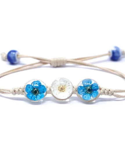 Pressed Flowers - Tri - Flower Braclet - Bee my Gift