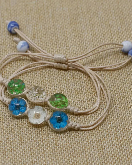 Pressed Flowers - Tri - Flower Braclet - Bee my Gift