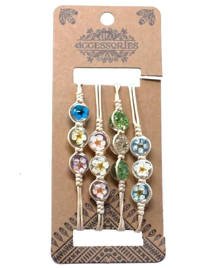 Pressed Flowers - Tri - Flower Braclet - Bee my Gift