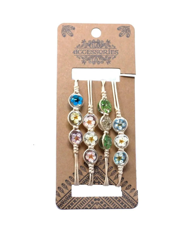Pressed Flowers - Tri - Flower Braclet - Bee my Gift