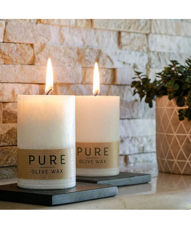 Pure Olive Wax Candles - 90x60 - Grey Color - Bee my Gift