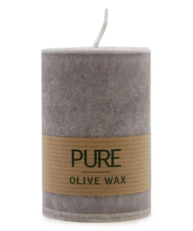 Pure Olive Wax Candles - 90x60 - Grey Color - Bee my Gift