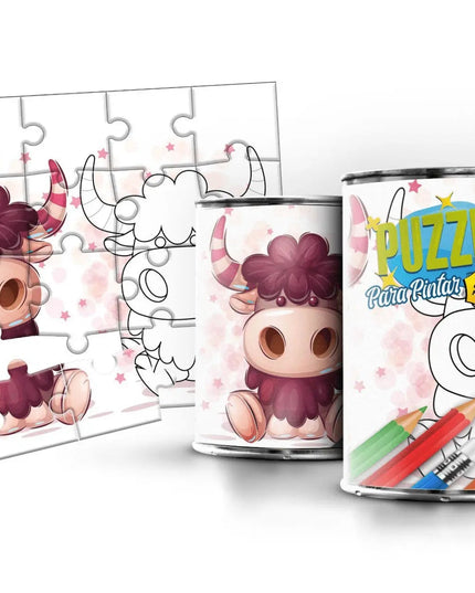 Puzzle em Lata para Pintar Bisonte - Bee my Gift