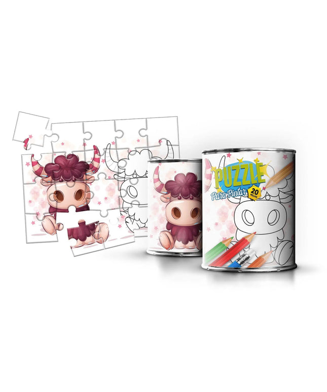 Puzzle em Lata para Pintar Bisonte - Bee my Gift