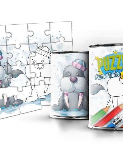 Puzzle em Lata para Pintar Foca - Bee my Gift