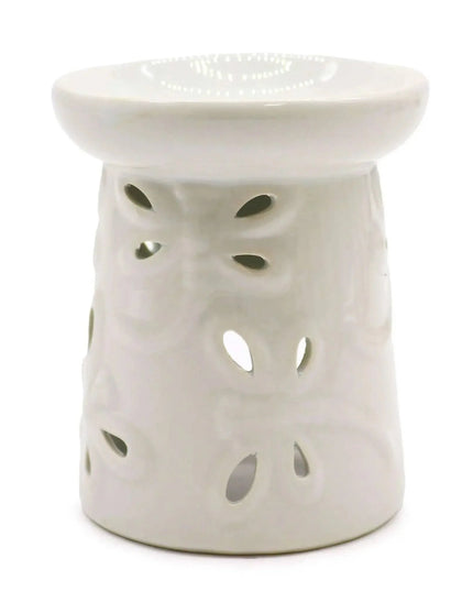 Queimador de óleo de cerâmica branca - Design de libélula para fragrâncias - Bee my Gift