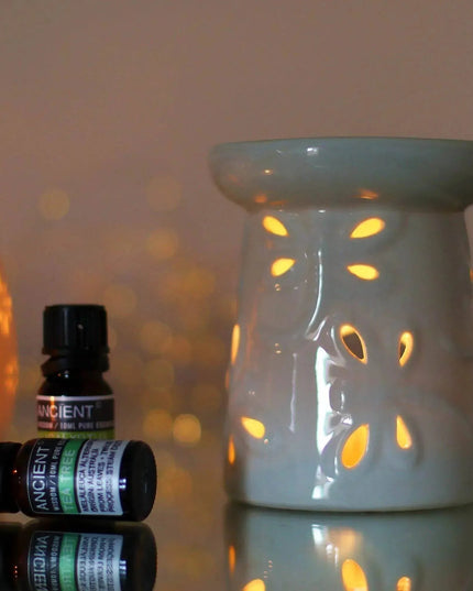 Queimador de óleo de cerâmica branca - Design de libélula para fragrâncias - Bee my Gift