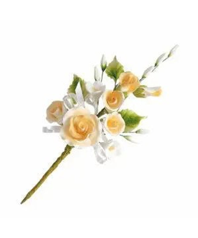 Ramos de pastilhagem branco e amarelo pastel 14cm - Bee my Gift