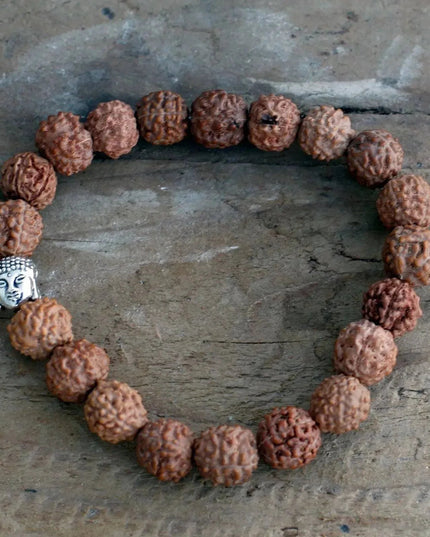 Rudraksha Buddah Bangle Mala - Brown - Bee my Gift