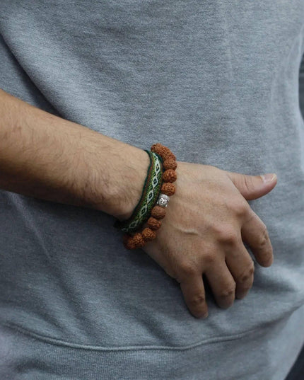 Rudraksha Buddah Bangle Mala - Brown - Bee my Gift