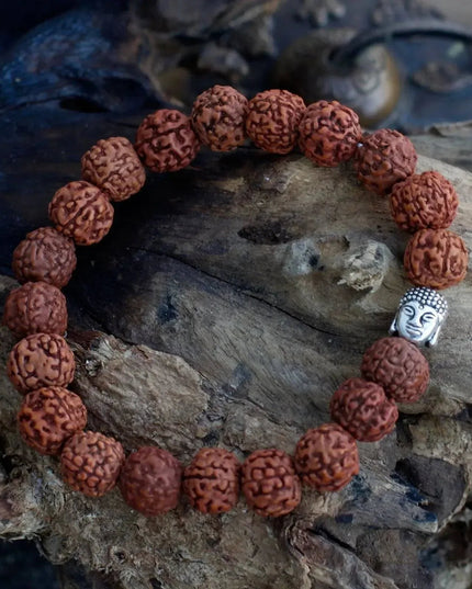 Rudraksha Buddah Bangle Mala - Brown - Bee my Gift