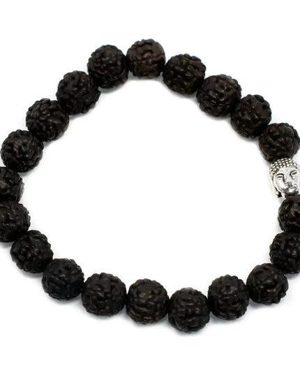 Rudraksha Buddah Bangle Mala - Dark - Bee my Gift