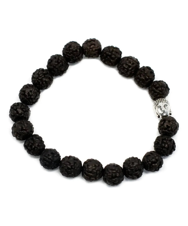 Rudraksha Buddah Bangle Mala - Dark - Bee my Gift