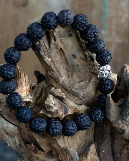 Rudraksha Buddah Bangle Mala - Dark - Bee my Gift