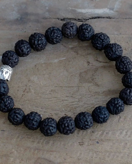 Rudraksha Buddah Bangle Mala - Dark - Bee my Gift