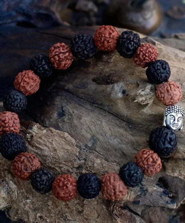Rudraksha Buddah Bangle Mala - Mix - Bee my Gift