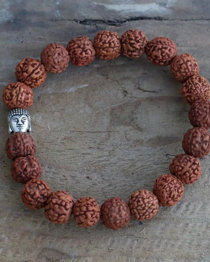 Rudraksha Buddah Bangle Mala - Natural - Bee my Gift