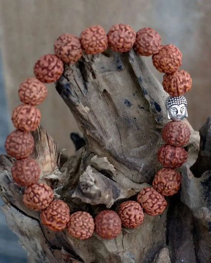 Rudraksha Buddah Bangle Mala - Natural - Bee my Gift
