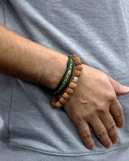 Rudraksha Buddah Bangle Mala - Natural - Bee my Gift