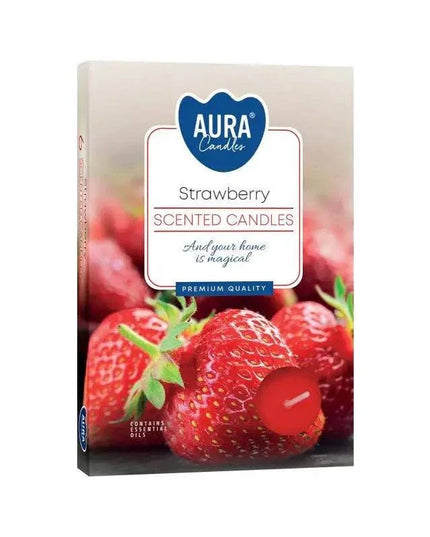 Scented Tealights Set of 6 - Strawberry Fragrance - Bee my Gift