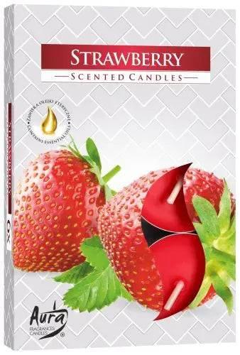 Scented Tealights Set of 6 - Strawberry Fragrance - Bee my Gift