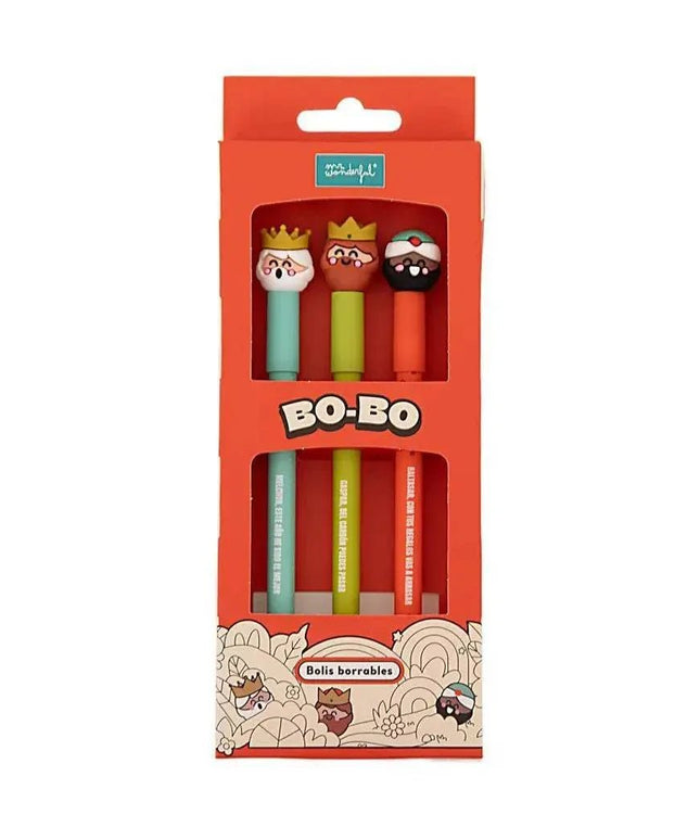 Set de 3 esferográficas apagáveis Bo - Bo - Reis Magos - Bee my Gift
