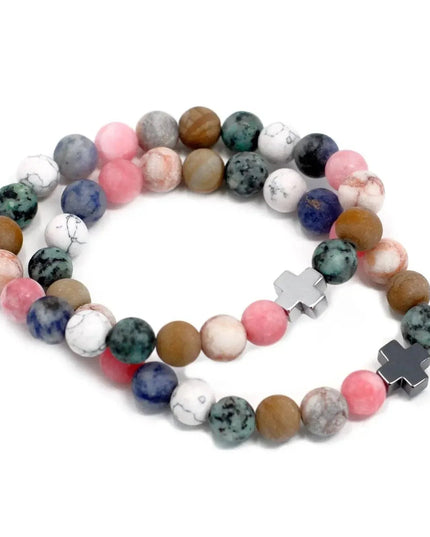 Set of 2 Gemstones Friendship Bracelets - Harmony - Rainbow Gemstones - Bee my Gift