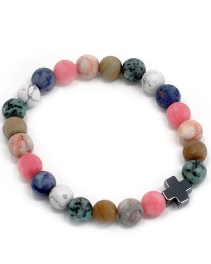 Set of 2 Gemstones Friendship Bracelets - Harmony - Rainbow Gemstones - Bee my Gift