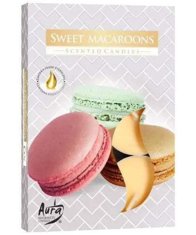 Set of 6 Scented Tealights - Sweet Macaron - Bee my Gift