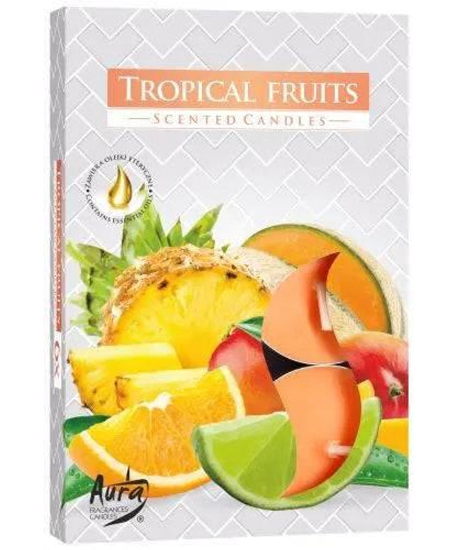 Set of 6 Scented Tealights - Tropical Fruit - Bee my Gift