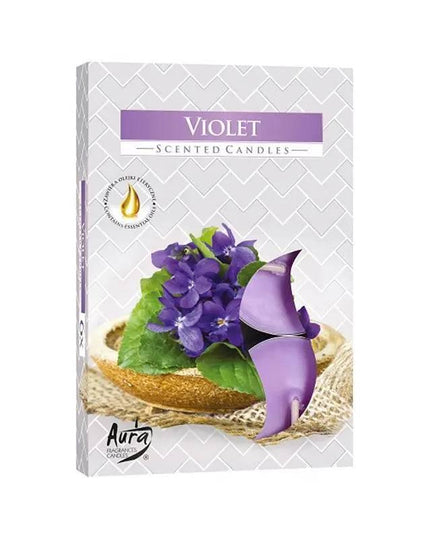 Set of 6 Scented Tealights - Violet for Ambiance - Bee my Gift