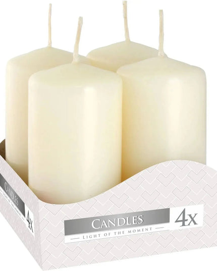 Set of Ivory Pillar Candles 40x80mm - 4 Pieces - Bee my Gift
