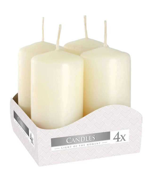 Set of Ivory Pillar Candles 40x80mm - 4 Pieces - Bee my Gift