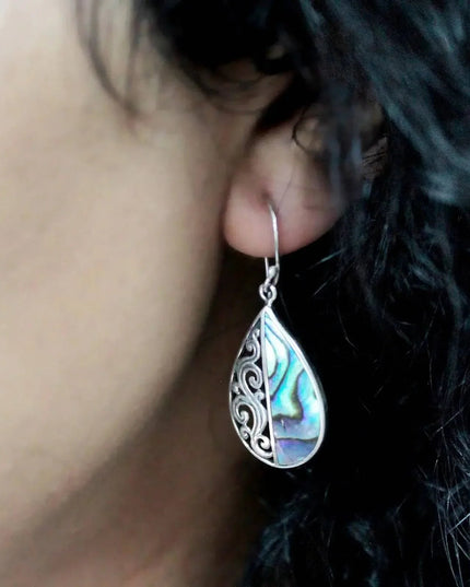 Shell & Silver Earrings - Flowers - Abalone - Bee my Gift