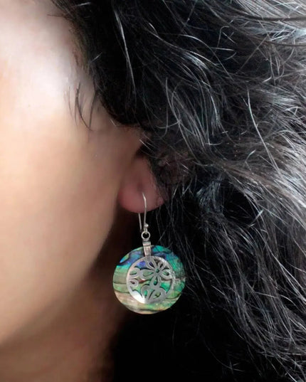 Shell & Silver Earrings - Flowers - Abalone - Bee my Gift