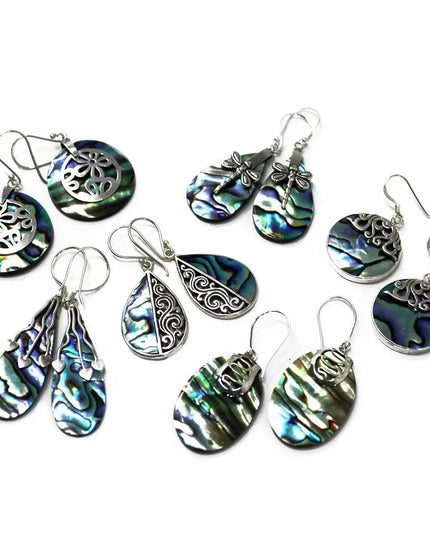 Shell & Silver Earrings - Flowers - Abalone - Bee my Gift