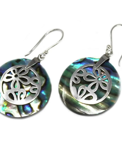 Shell & Silver Earrings - Flowers - Abalone - Bee my Gift