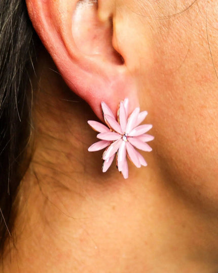 Soft Pink - Vintage Glass - Flowers - Earrings - Bee my Gift