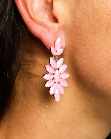 Soft Pink - Vintage Glass - Long Drop - Earrings - Bee my Gift