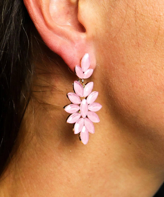 Soft Pink - Vintage Glass - Long Drop - Earrings - Bee my Gift