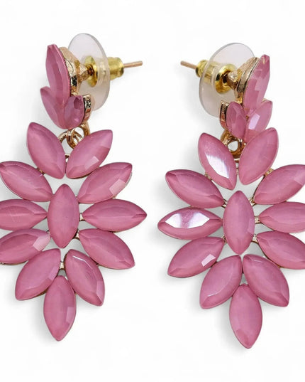 Soft Pink - Vintage Glass - Long Drop - Earrings - Bee my Gift