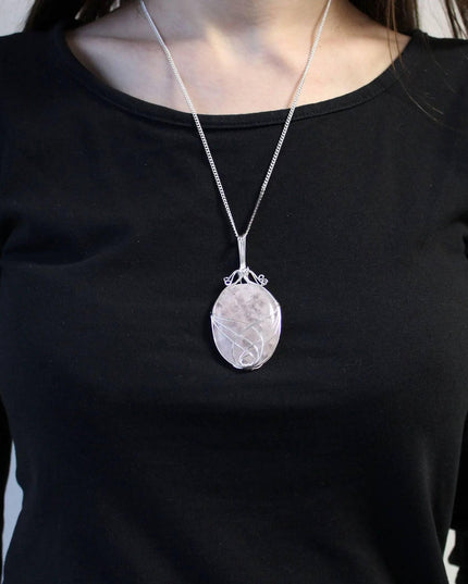 Swirl Wrapped Gemstone Necklace - Opalite - Bee my Gift