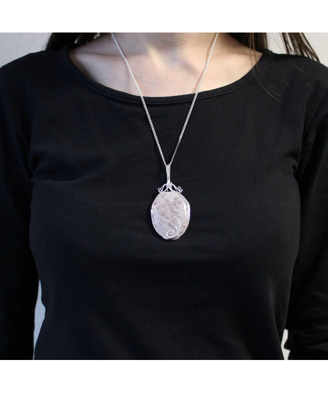 Swirl Wrapped Gemstone Necklace - Opalite - Bee my Gift
