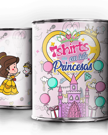 T-Shirt em Lata Princesa Bela - Bee my Gift