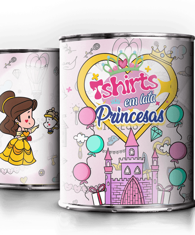 T-Shirt em Lata Princesa Bela - Bee my Gift