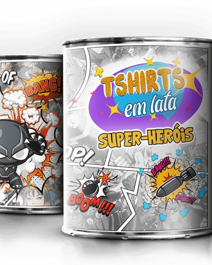 T-Shirt em Lata Super Heróis - Bee my Gift