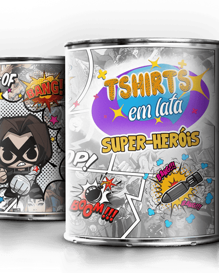 T-Shirt em Lata Super Heróis - Bee my Gift