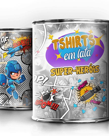 T-Shirt em Lata Super Heróis - Bee my Gift