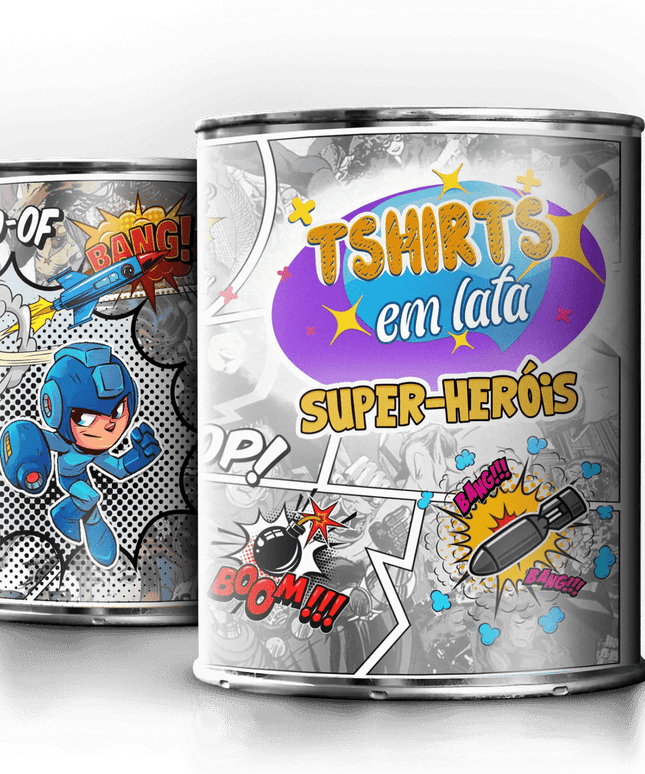 T-Shirt em Lata Super Heróis - Bee my Gift